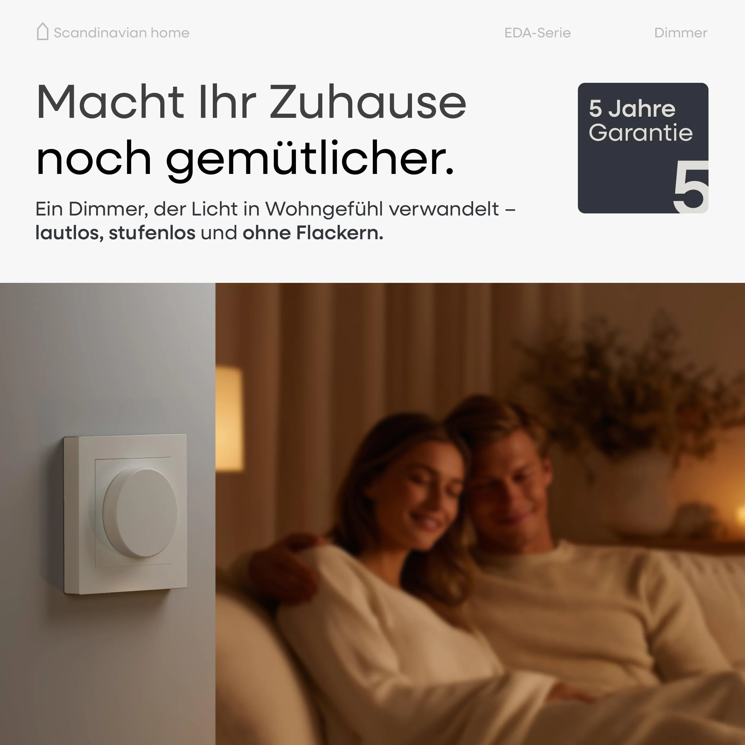 Scandinavian home Przełącznik ścienny do lamp LED 3-300W ściemniacz 230V