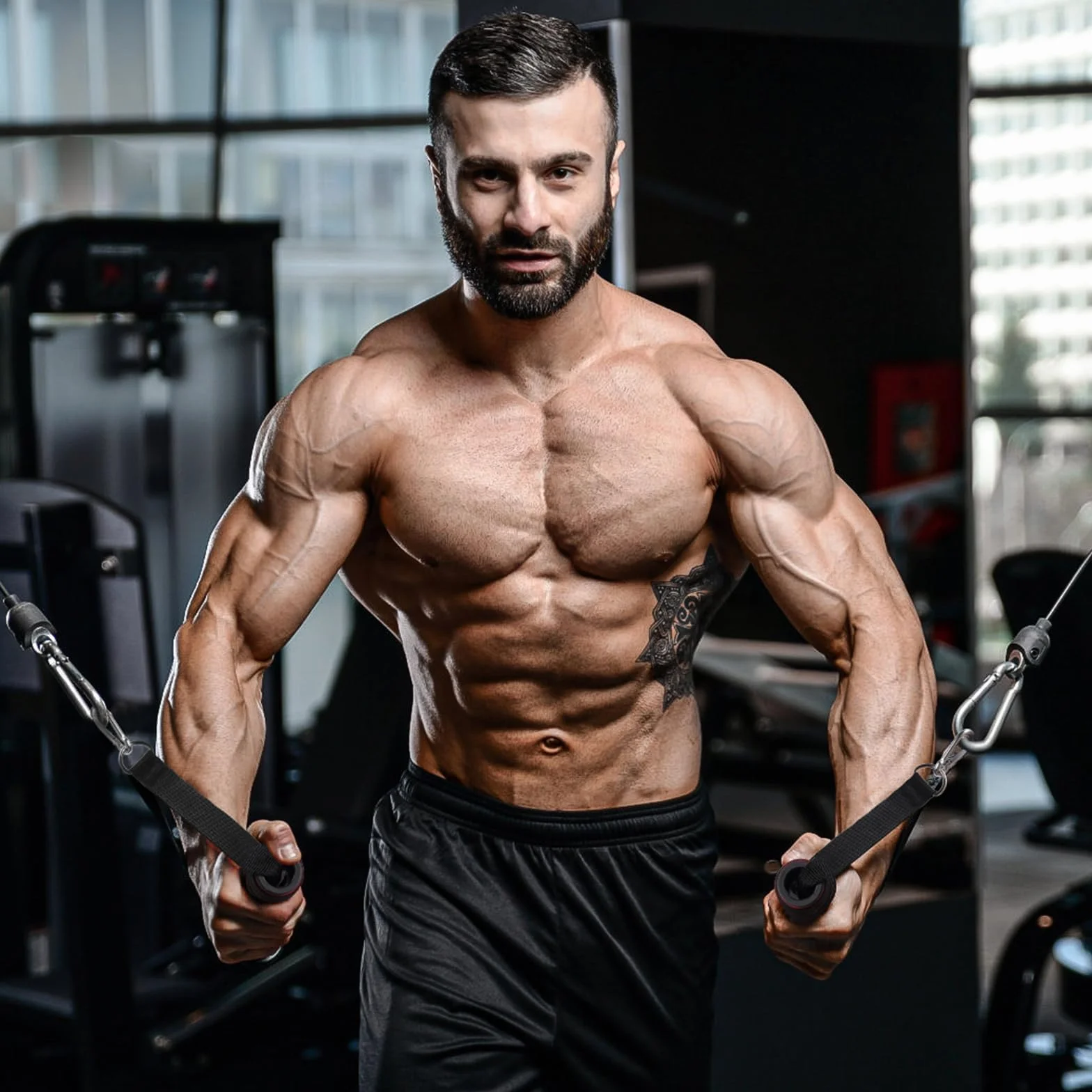 Fintronic uchwyty do taśm fitness, 2 sztuki, uchwyt jednoręczny, silikonowe uchwyty z karabińczykiem, uchwyt do taśm oporowych, akcesoria do fitnessu, wieży siłowej, cięgna, tricepsów