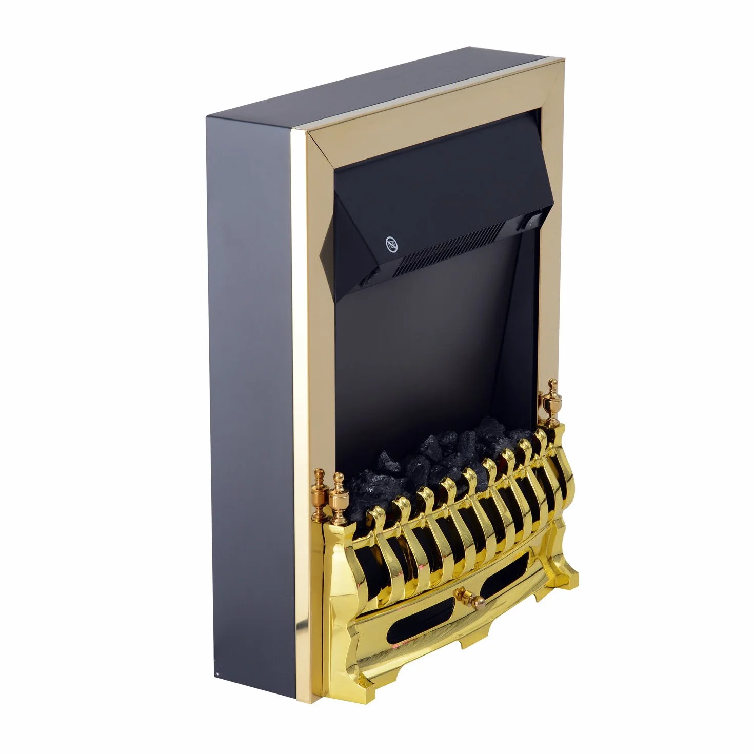 HOMCOM kominek elektryczny stojący 1000/2000W 48,2x18,5x59,2 cm złoty