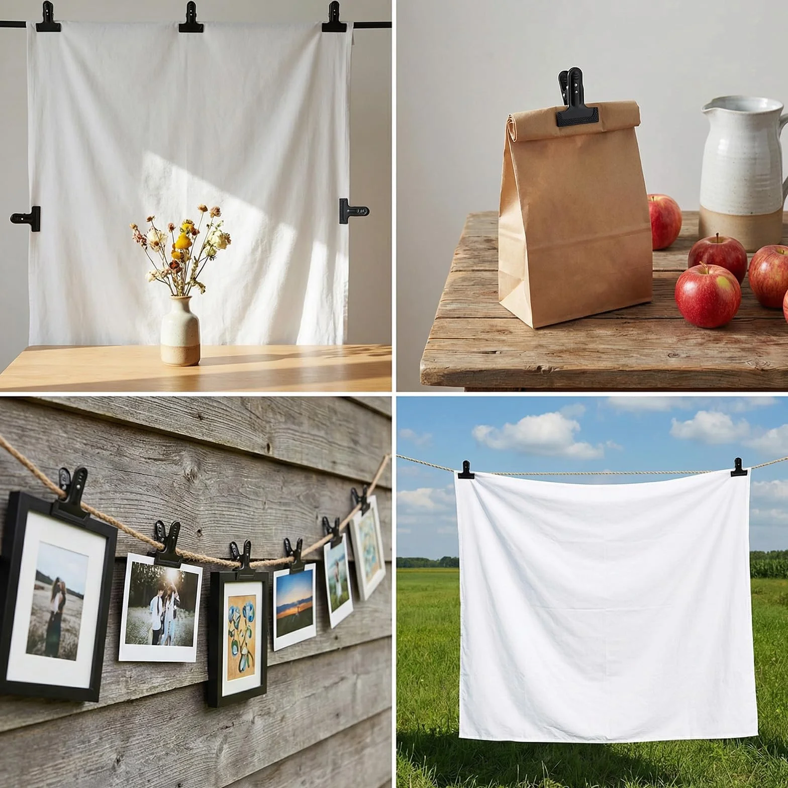 Metalowe zaciski sprężynowe 2 sztuki czarne duże do fotografii studia fotograficznego