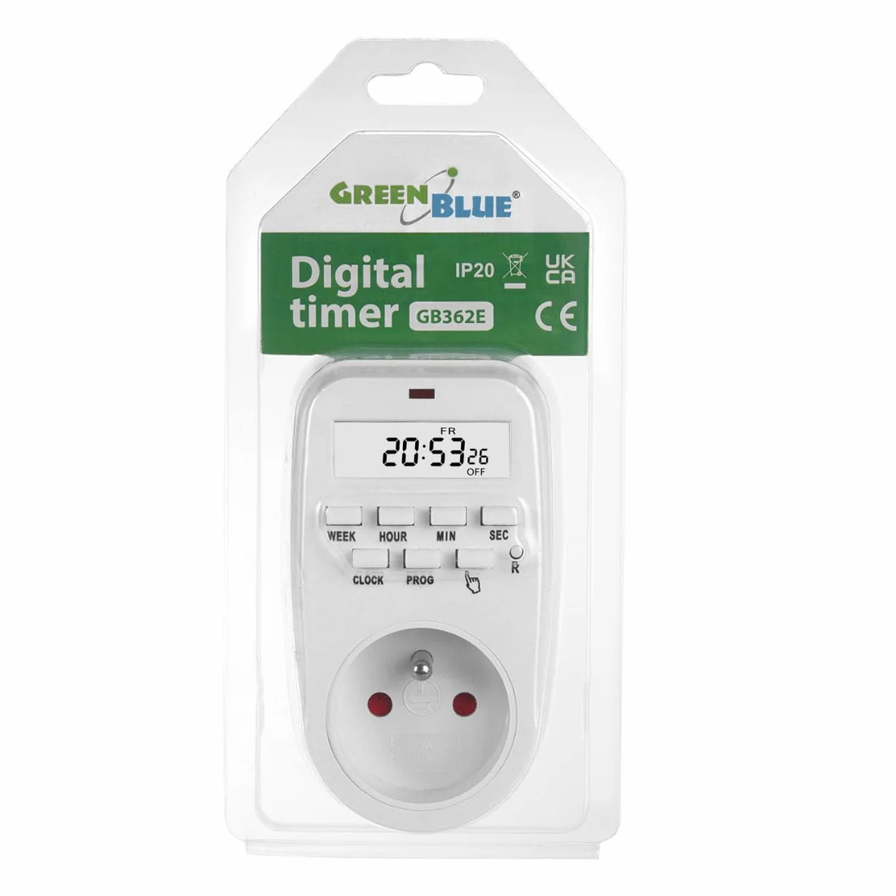 GreenBlue GB362 E Włącznik Czasowy Timer Cyfrowy 16A IP20