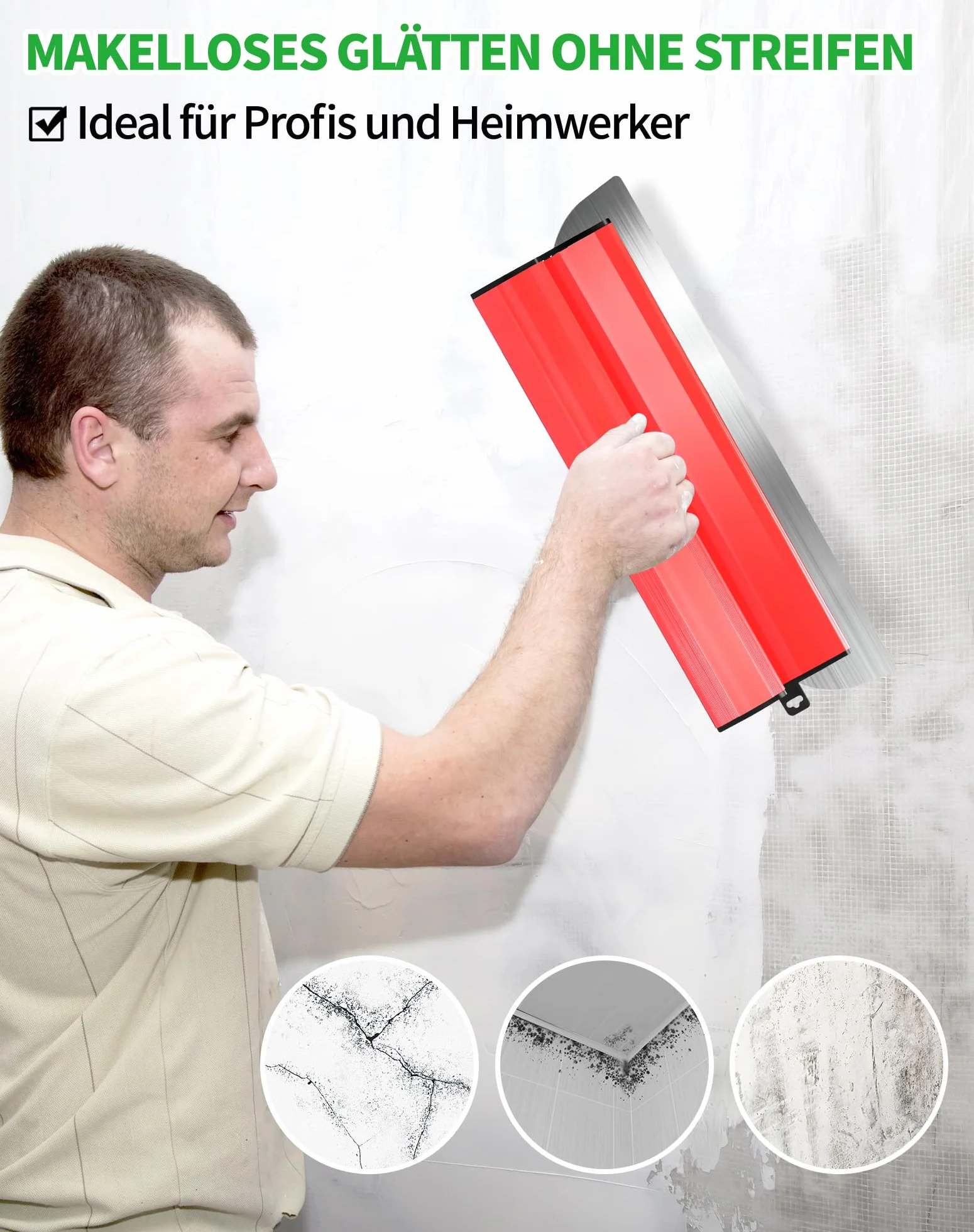 LAOYE Szpachla do powierzchni 60 cm, ostrze ze stali nierdzewnej 600 mm