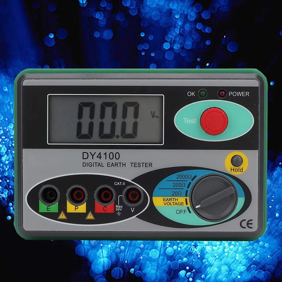 Tester rezystancji uziemienia Tester rezystancji uziemienia Megaomomierz Miernik Zmierz wyświetlacz LCD Cyfrowy ekran z torbą (cyfrowy wyświetlacz DY4100)