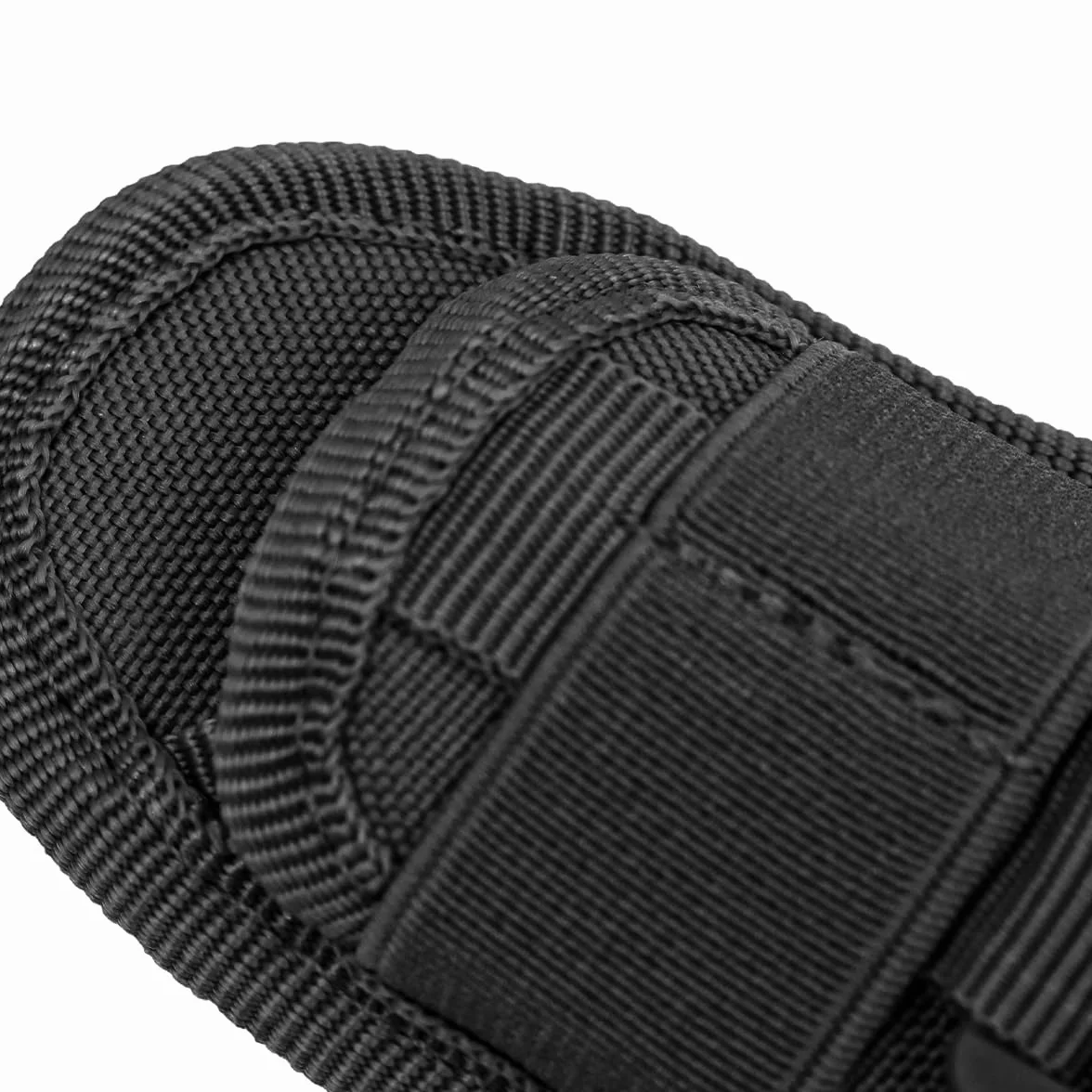 NUZAMAS Uchwyt na latarkę, taktyczna kabura na latarkę, Molle-LED, torba z klipsem obrotowym o 360 stopni, na kemping, wędrówki, czarny