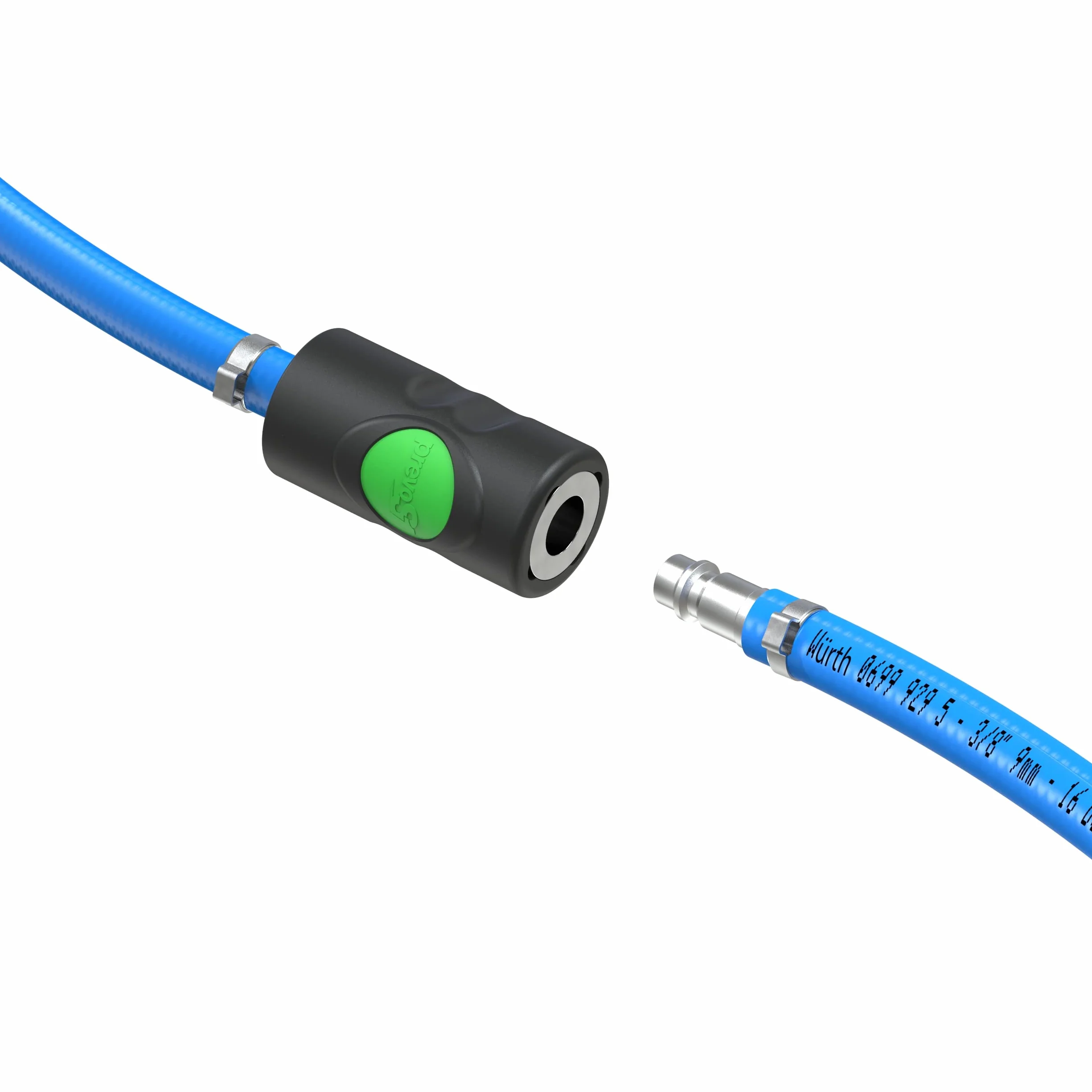 AUPROTEC Zestaw węży do sprężonego powietrza 9 mm 10 m PVC z łącznikiem bezpieczeństwa Prevost S1