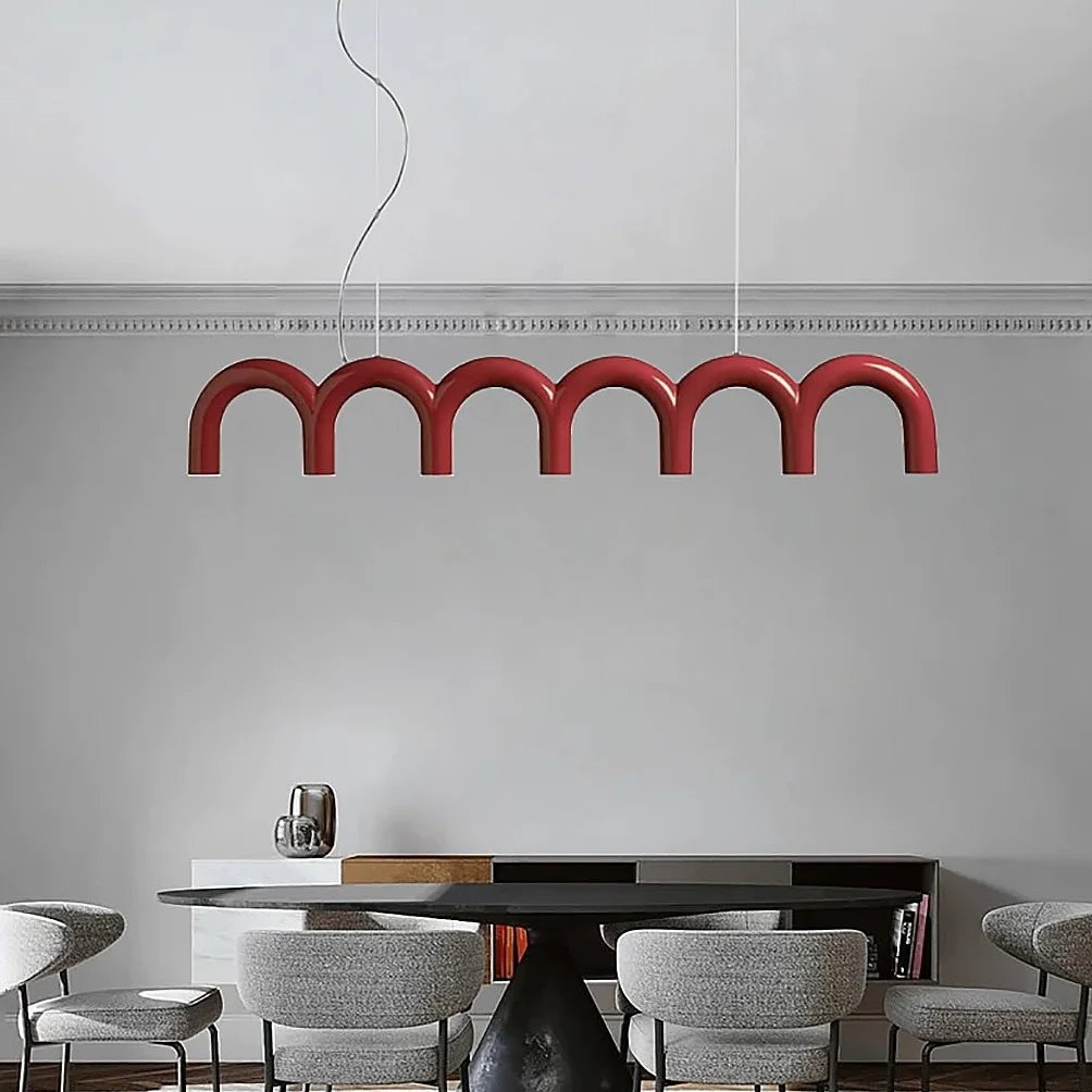 Lampa Zawieszona LED Nowoczesna Czarna Kształt U Białe Światło Do Kuchni Salonu
