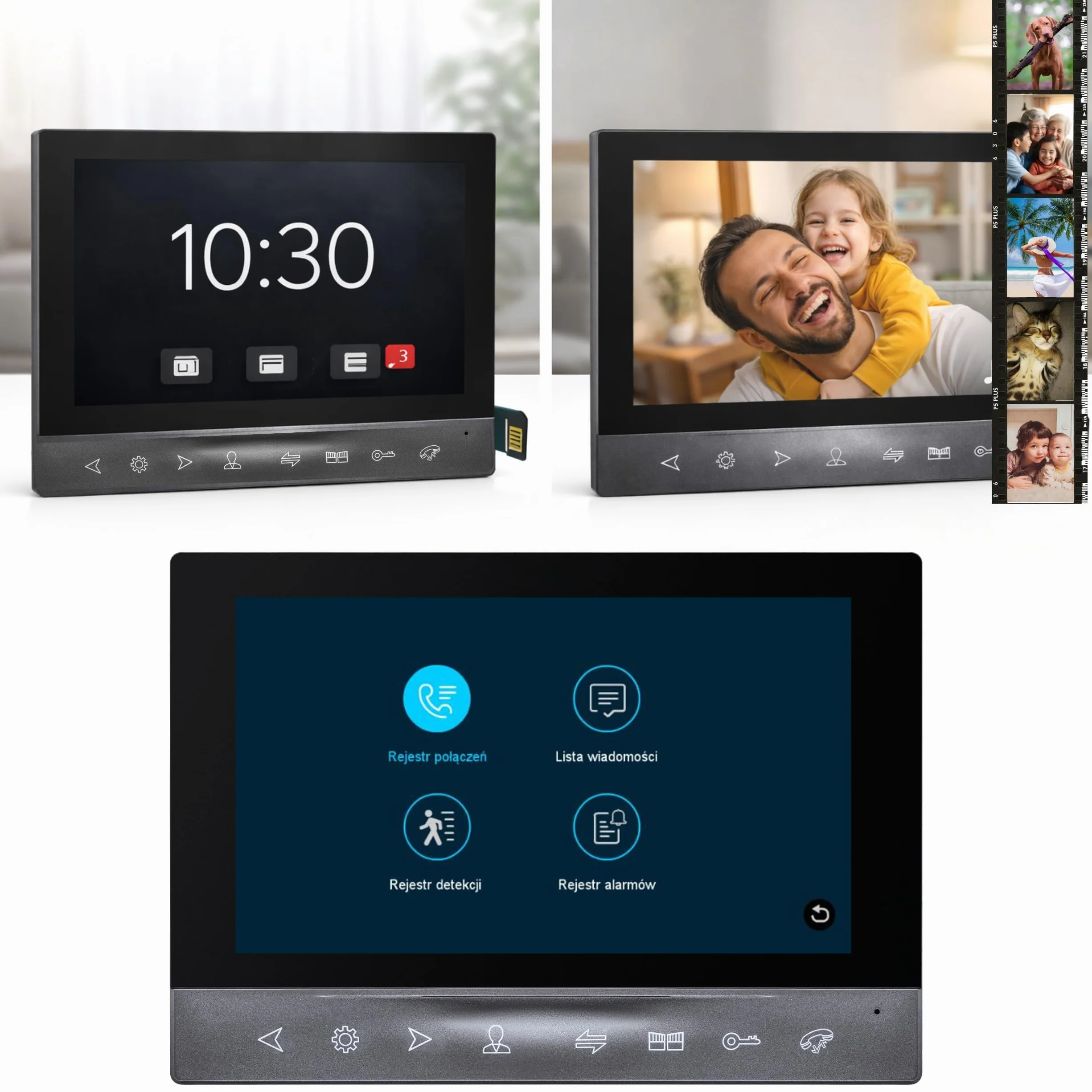 Wideodomofon WiFi Full HD 1080px Kamera Zewnętrzna IP65 RFID Klawiatura Kodowa Tuya Smart 7 Cali