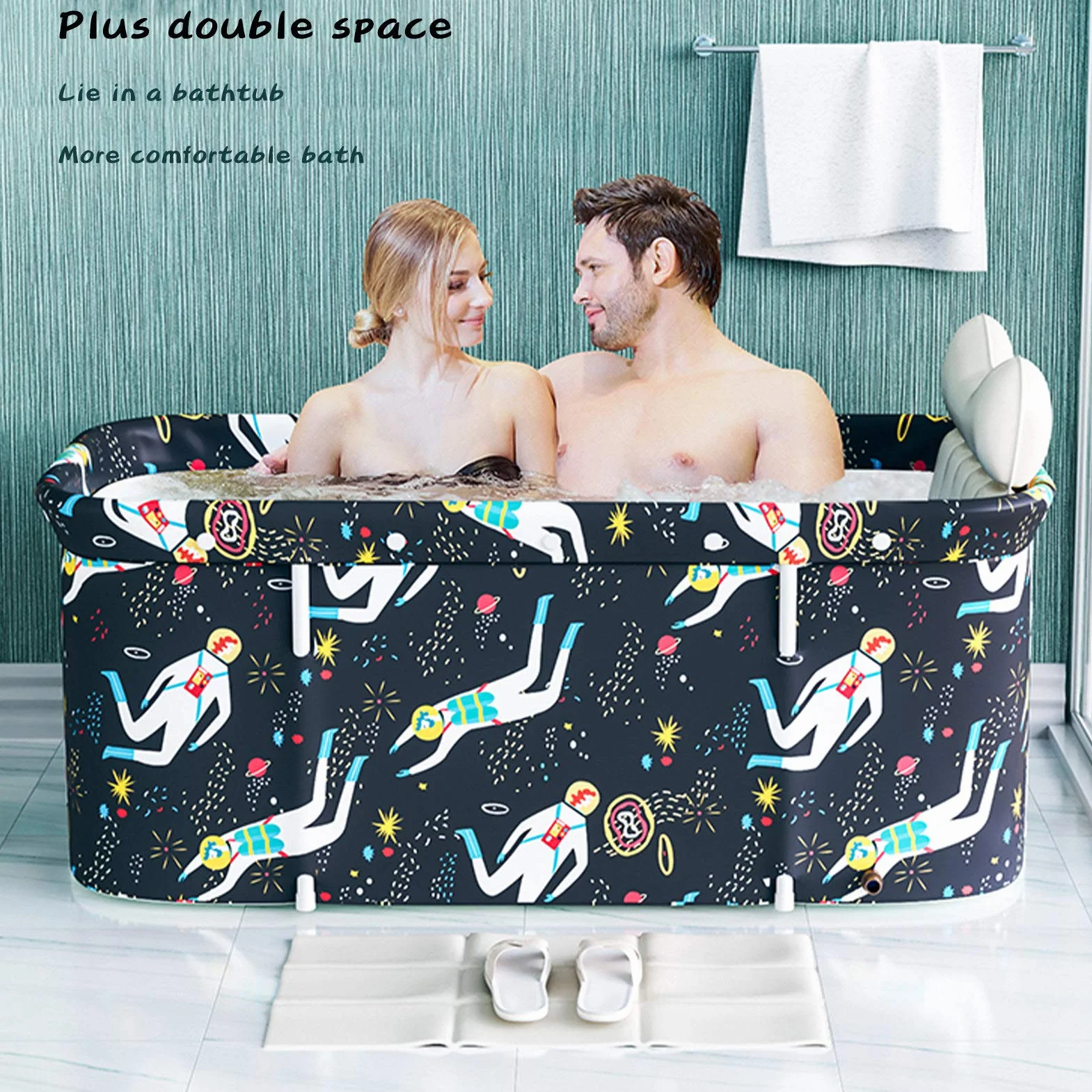 Składana Wanna dla Dorosłych – Mobilna Wanna do Małej Łazienki, SPA, Pod Prysznic, Gorącą Kąpiel Lodową