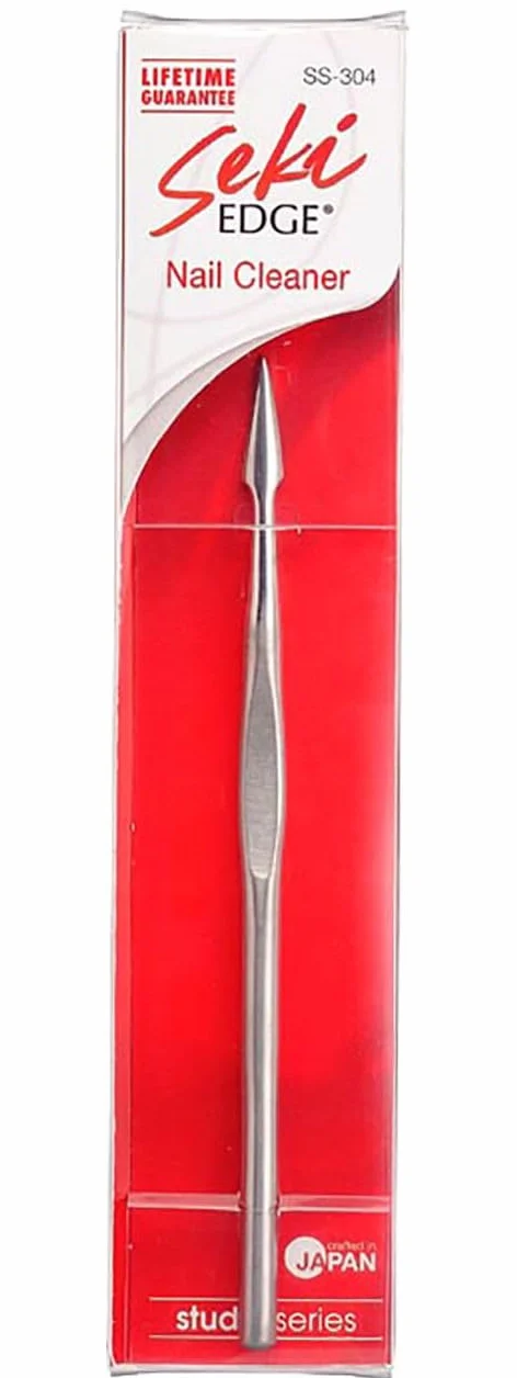 Seki EDGE SS-304 | Made in Japan | Czyścik do paznokci | Czyścik ze stali nierdzewnej z cienką końcówką | 127 mm | Precyzyjne czyszczenie pod paznokciem | Higieniczny i pewny chwyt