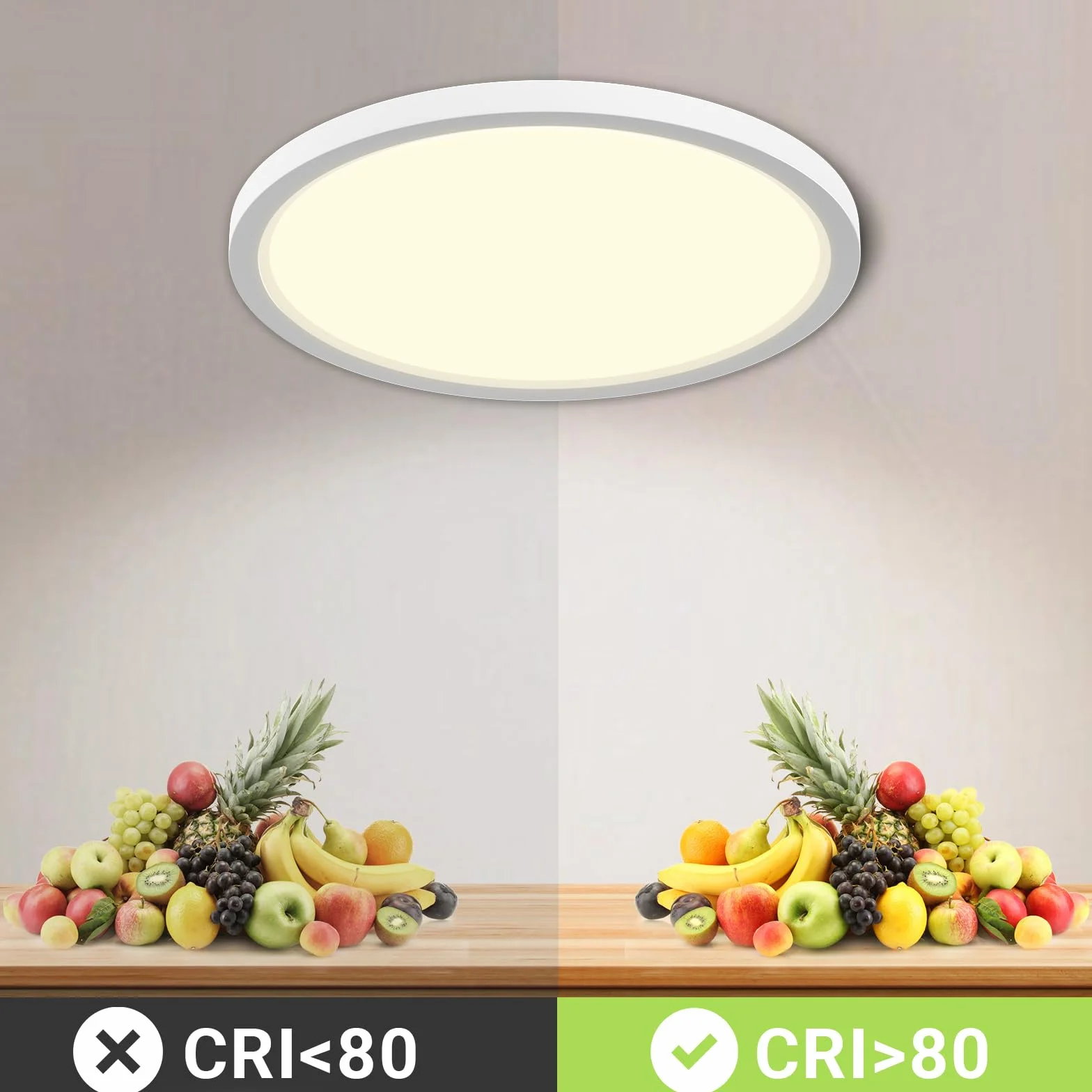 LQWELL® Lampa sufitowa LED, IP44 wodoodporna lampa łazienkowa okrągła płaska 36W 4000K 4320LM nowoczesna prosta lampa cienka do salonu sypialni kuchni biura, 400 * 24mm