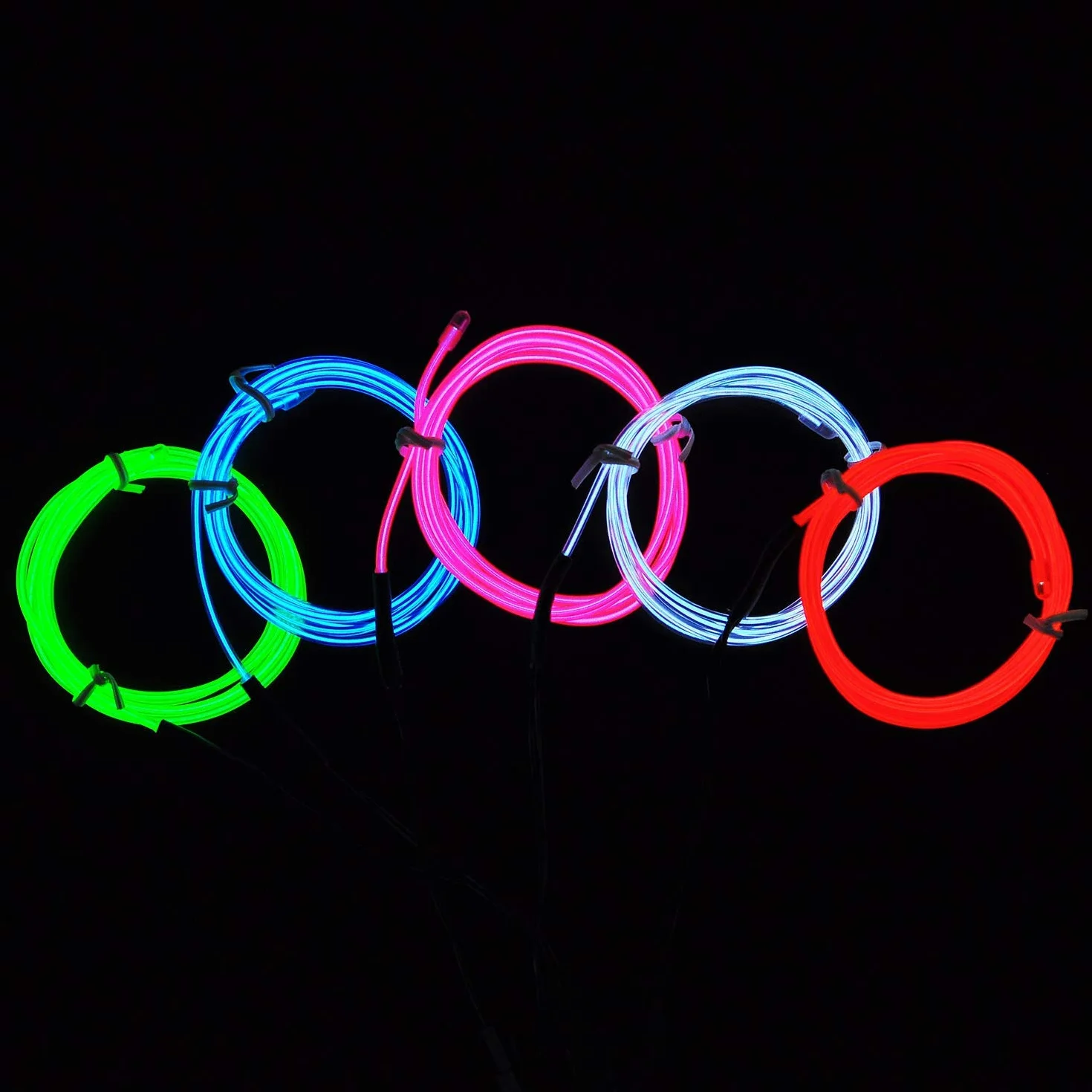 Girlanda świetlna LED, 5 x 1 m, elastyczna neonowa dekoracja na baterie, 3 tryby oświetlenia z pilotem